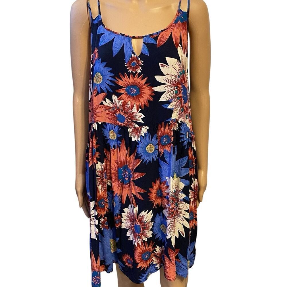 Curvy Sense Women Tank Top Sz 4X Floral Cottagecore Babydoll Keyhole Lightweight